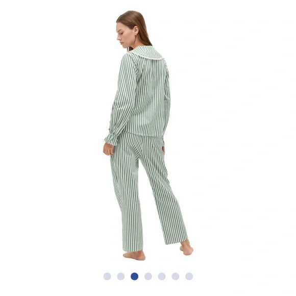 NWT Hill House Cypress Pajama Set Green Stripe L - Picture 3 of 5